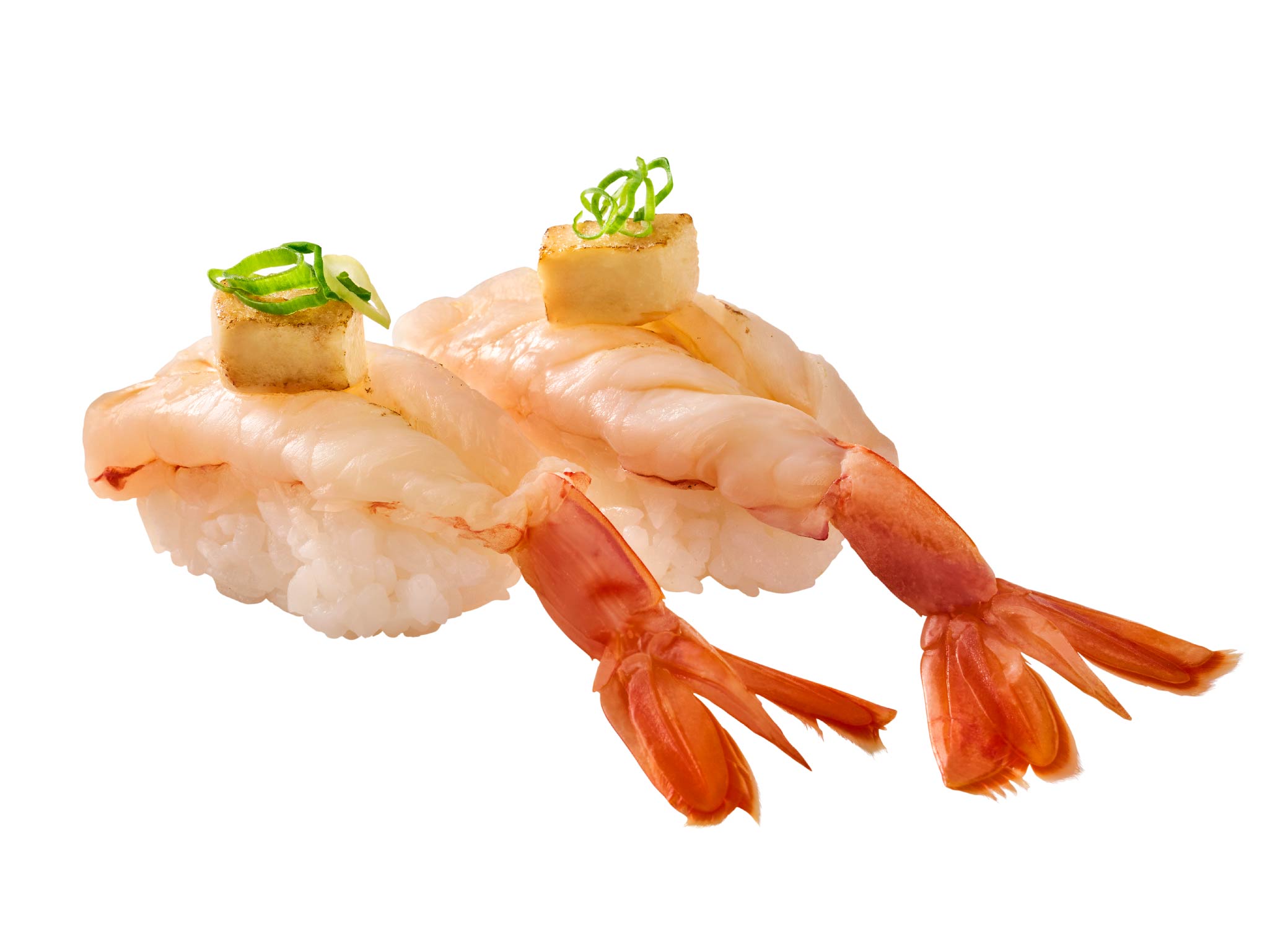 炙燒鱈魚肝赤蝦握壽司